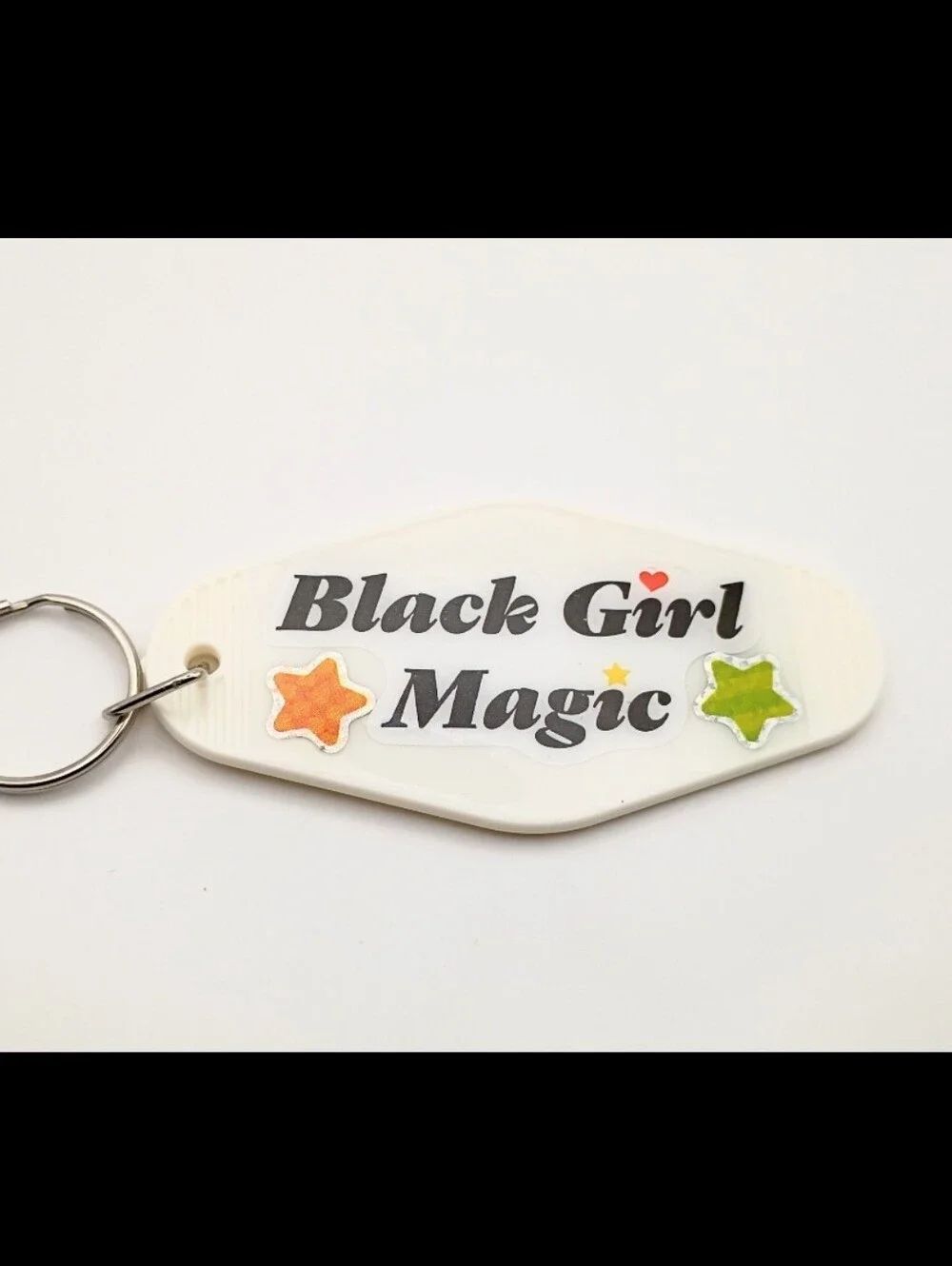 Black Girl Magic White Keychain – Kids Backpack Charm